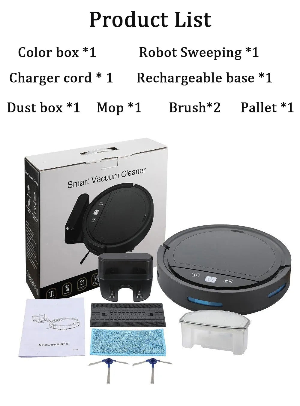 Robot Vacuum Cleaner 2500PA Smart Wireless Auto-Recharge