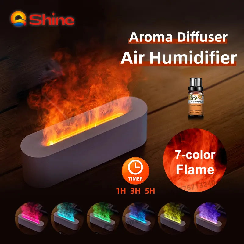 2023 Ultrasonic Multi-color Flame Aroma Diffuser, Air Humidifier and Fogger...
