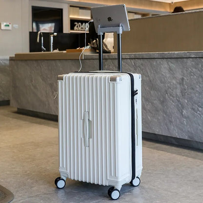 Aluminum travel suitcase with cup and phone holder