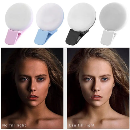 Mobile Phone LED Ring Light Photography Clip Fill perfect for Selfie.