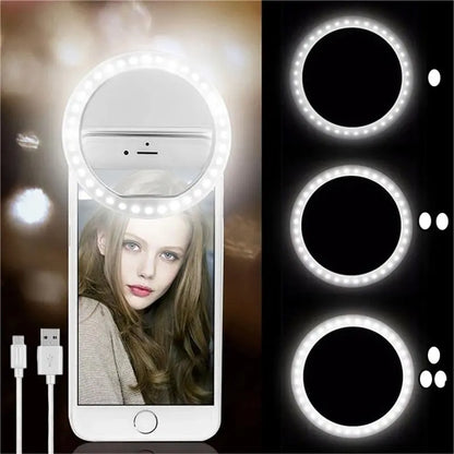 2023 Mobile Phone LED Selfie Ring Light with Luminous Ring Clip